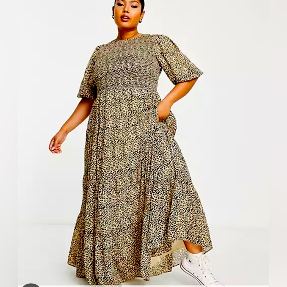 Plus size leopard print dress